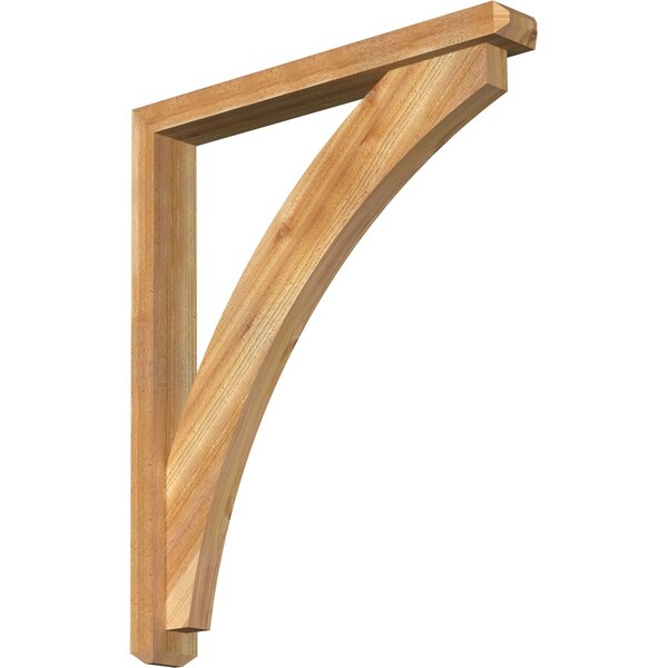 Ekena Millwork Thorton Craftsman Rough Sawn Bracket w/ Offset Brace, Western Red Cedar, 4"W x 30"D x 36"H BKT0402X30X36THR04RWR - main